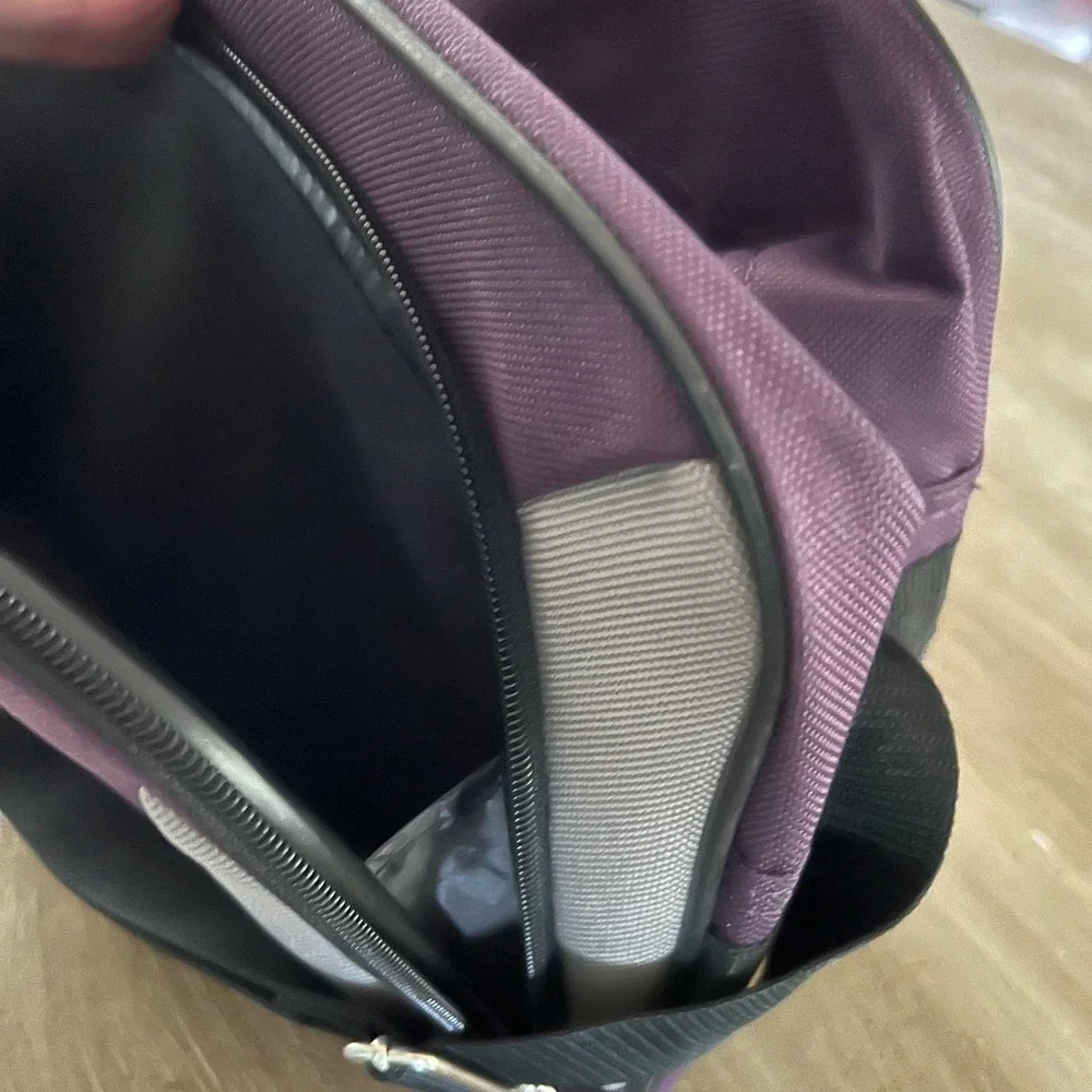 American Tourister Purple Gray Travel Boarding Bag Shoulder Strap Carry On Tote